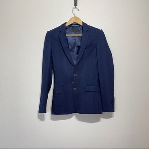 ASOS || Navy Blue Tweeted Striped Mens Blazer